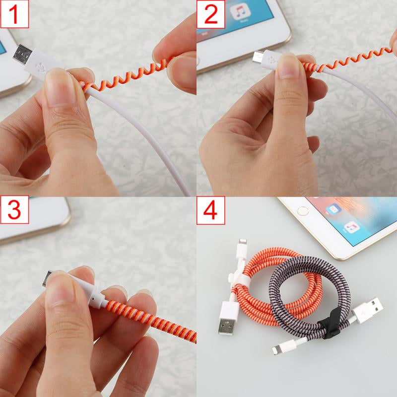 1.5M Cable Protector Winder for USB Charging Data Cable Wire Protection Cover Protect ,Data Cord Protector Cable Organizer